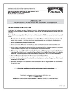 Ny 723 Life Claim Kit 12 20
