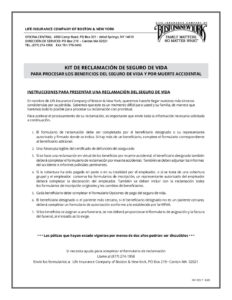 Ny 723t Life Claim Kit Spanish 8 25