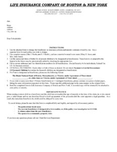 Beneficiary Change Form Licobny